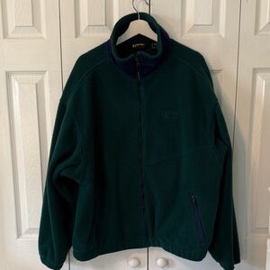 Vintage Ebtek Eddie Bauer Men’s Green Fleece Jacket Polartec Full Zip Size XL